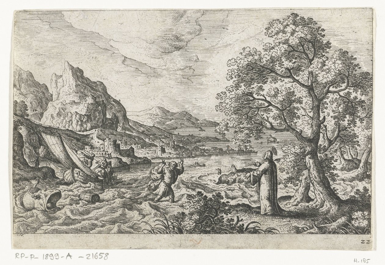 Wunderbarer Fischfang (Landschaften mit mythologischen und biblischen Darstellungen) von Anonymous