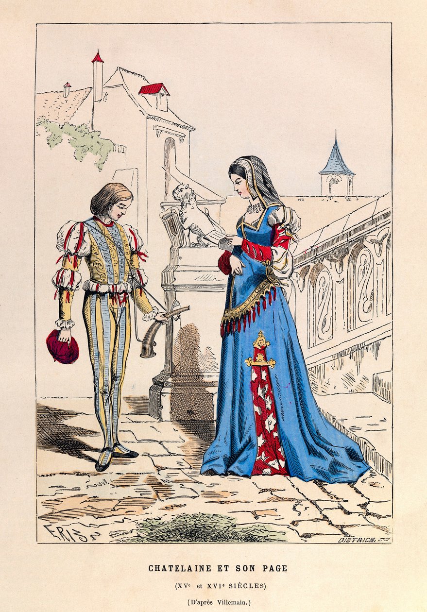 Eine Chatelaine und ihr Page im 15. Jahrhundert - Private Sammlung von Anonymous Anonymous