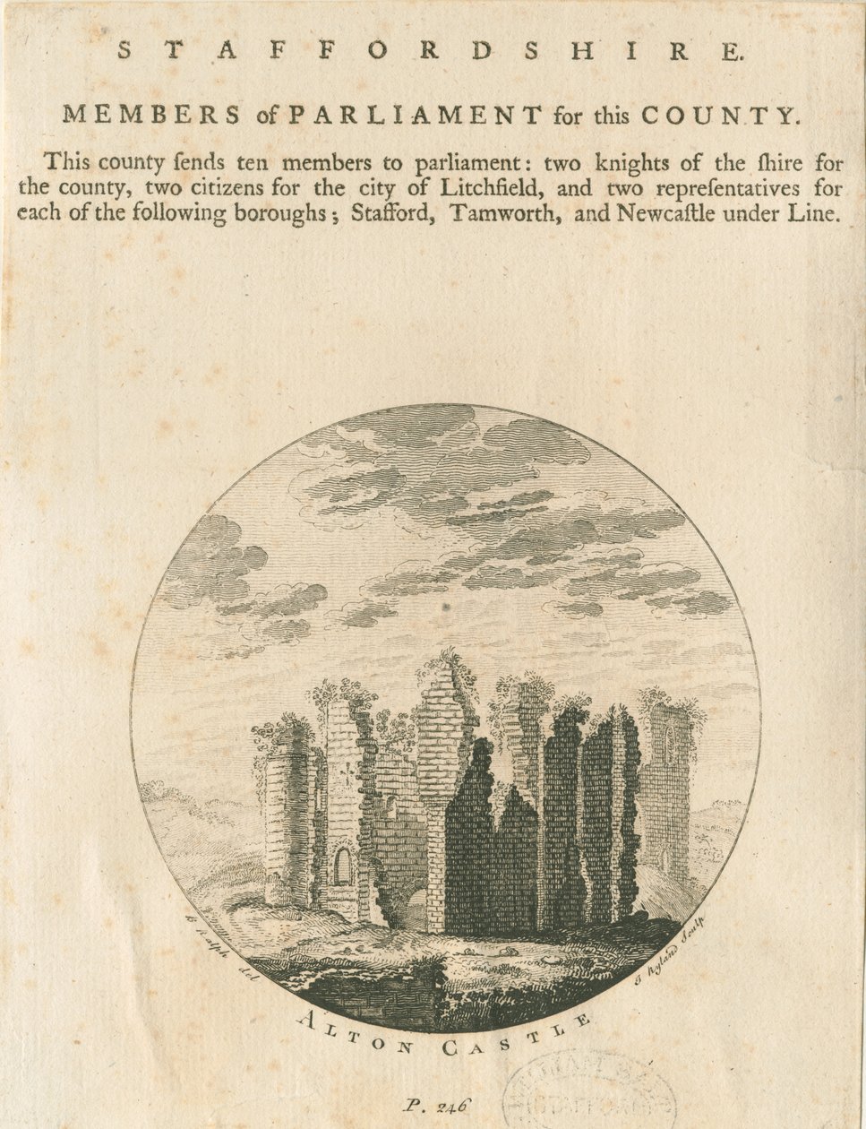 Alton Castle: Gravur, undatiert [?spätes 18. Jahrhundert] von Anonymous Anonymous