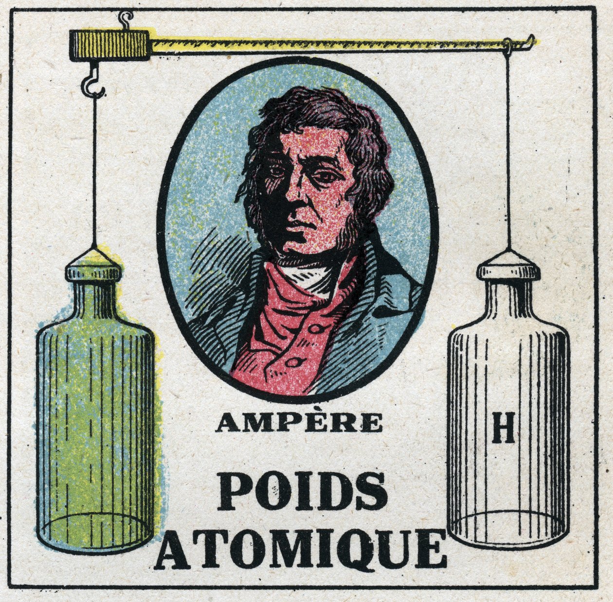 Atome: Das Atomgewicht von Andre Marie Ampere. Anonyme Illustration von 1925. Private Sammlung. von Anonymous Anonymous
