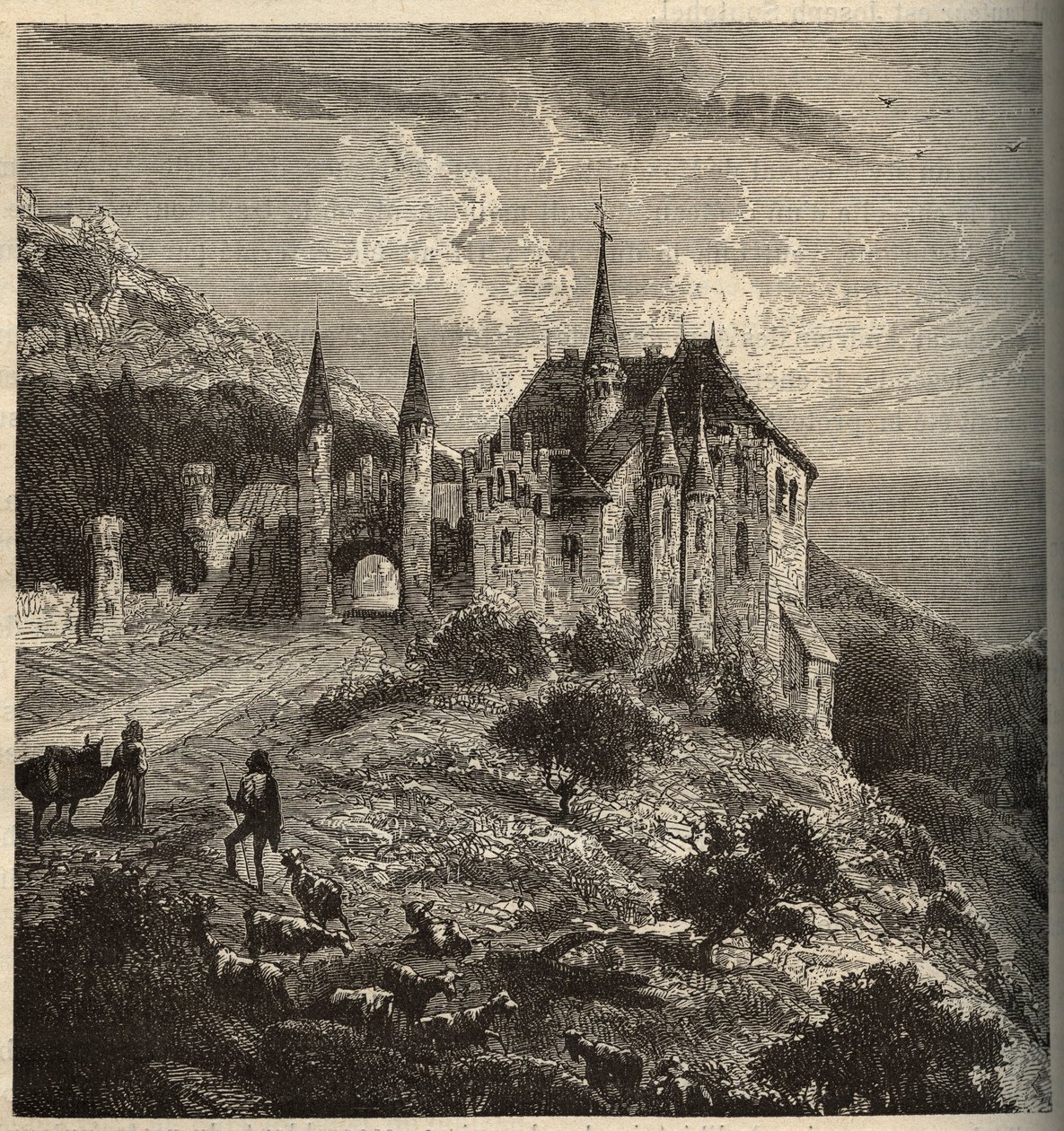 Schloss Montet - Vandoeuvre-les-Nancy - Lothringen - Gravur in „PATRIE“ - Beschreibung der malerischen Frankreich in 6 Bänden von Lucien Huard - Ende des 19. Jahrhunderts von Anonymous Anonymous
