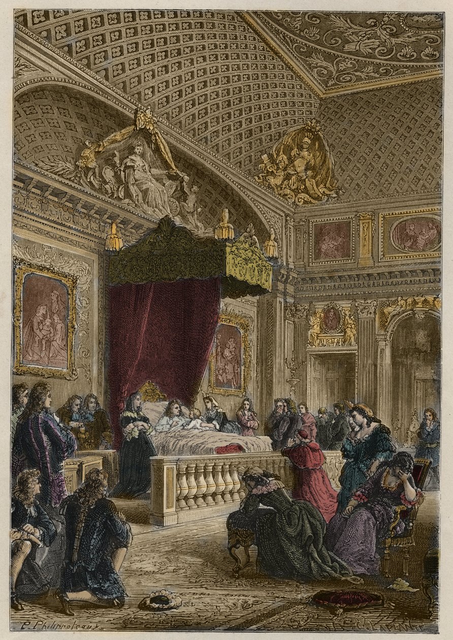 Tod von Ludwig XIV. in Versailles, 1. September von Anonymous Anonymous