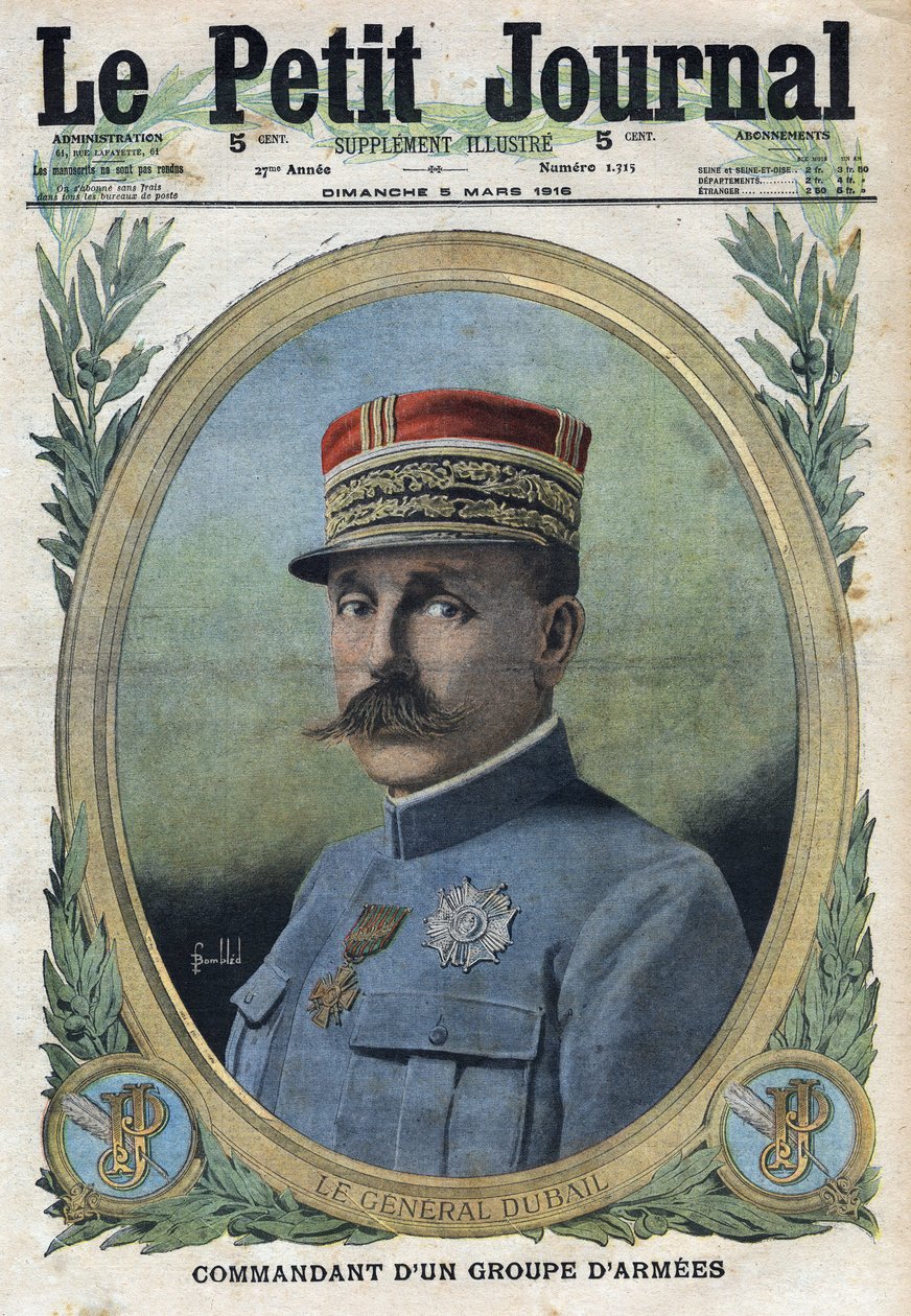 Erster Weltkrieg 1914-1918. Porträt von General Auguste Dubail (1851-1934). In „Le Petite Journal“, am 5.03.1916. Private Sammlung von Anonymous Anonymous