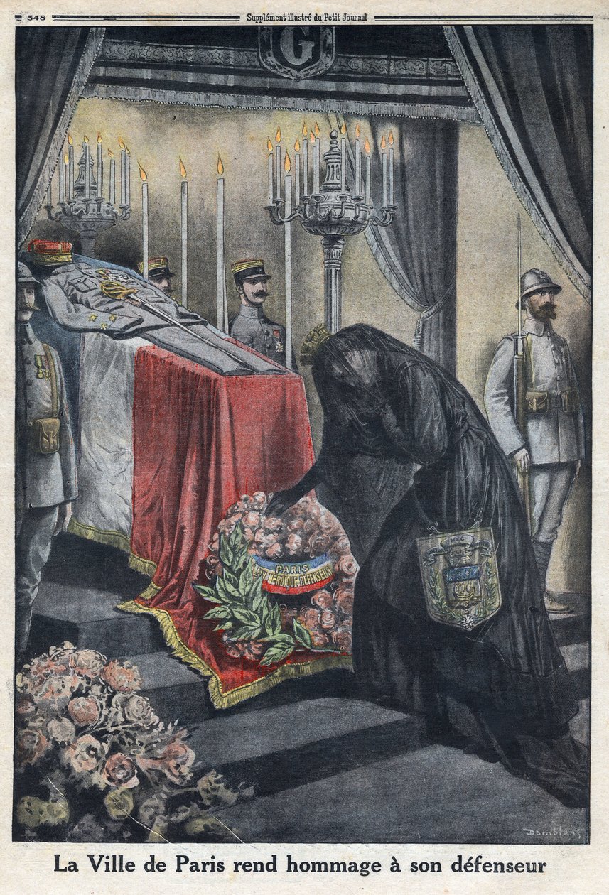 Erster Weltkrieg 1914-1918. Ehrung der Stadt Paris für General Joseph Simon Gallieni (1849-1916), der die Stadt verteidigte. In 
