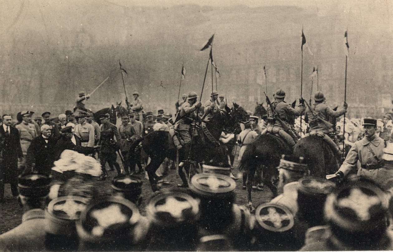 Erster Weltkrieg 1914-1918: Besuch des französischen Präsidenten Raymond Poincare (1860-1934) und des Präsidenten des Rates, Georges Clemenceau (1841-1929) in Metz am 8. Dezember von Anonymous Anonymous