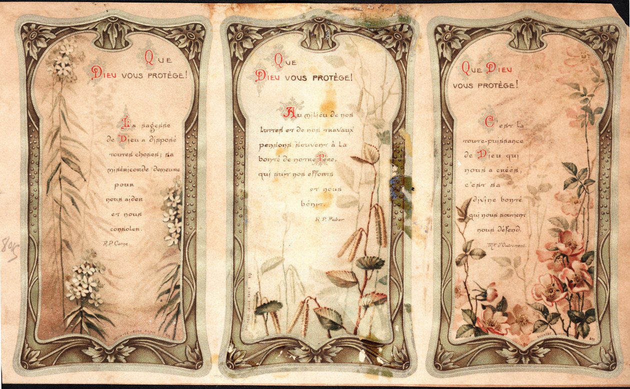 Gott beschütze dich. Gebete. Andachtsbild. Postkarte. Anfang des 20. Jahrhunderts. Private Sammlung von Anonymous Anonymous