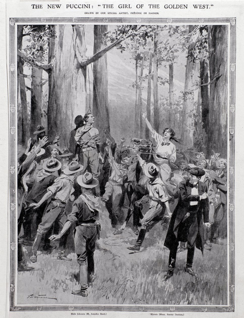 Illustration für Das Mädchen aus dem goldenen Westen, Oper von Puccini von Anonymous Anonymous