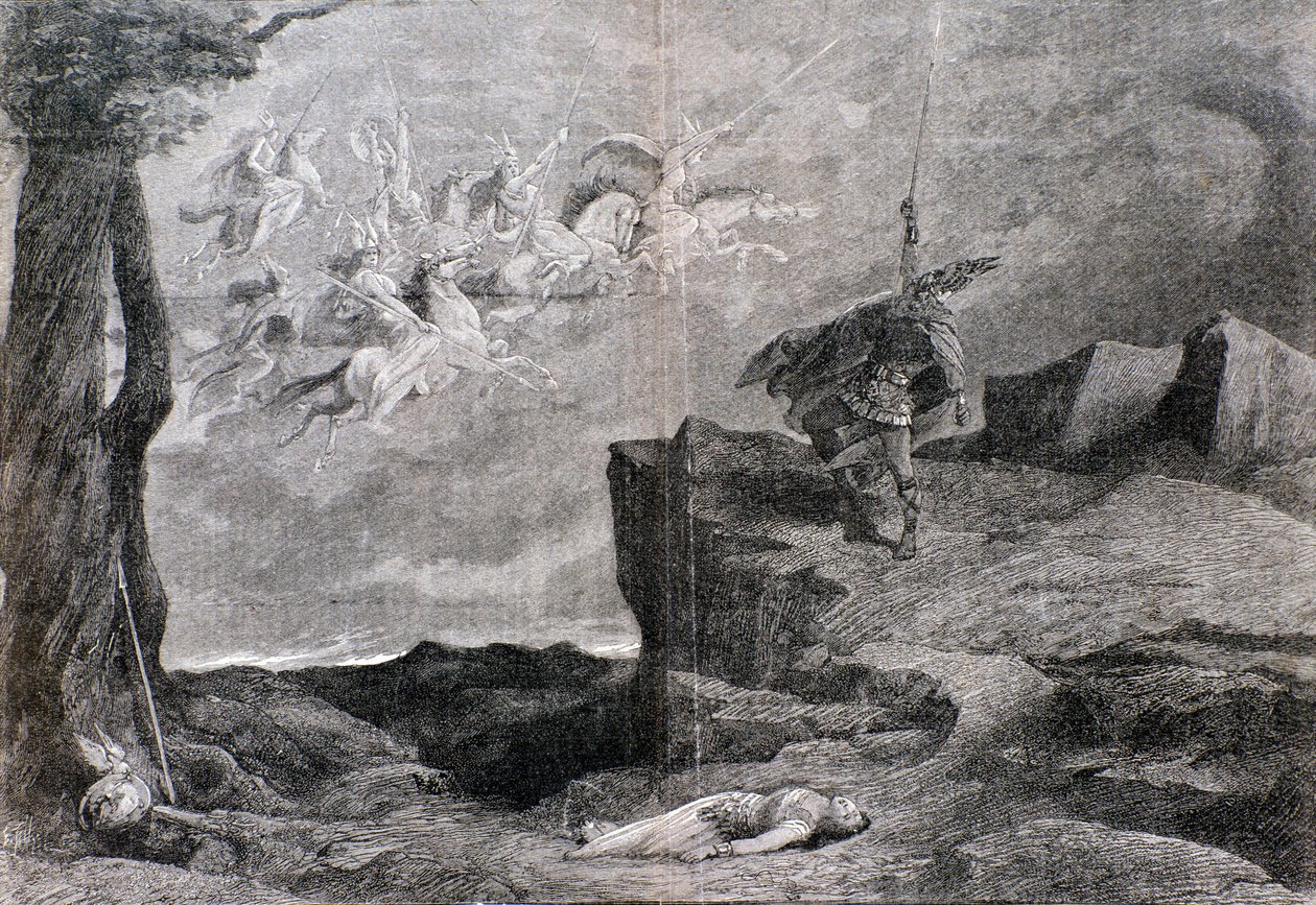 Illustration für die Oper Die Walküre im Ring des Nibelungen von Wagner von Anonymous Anonymous