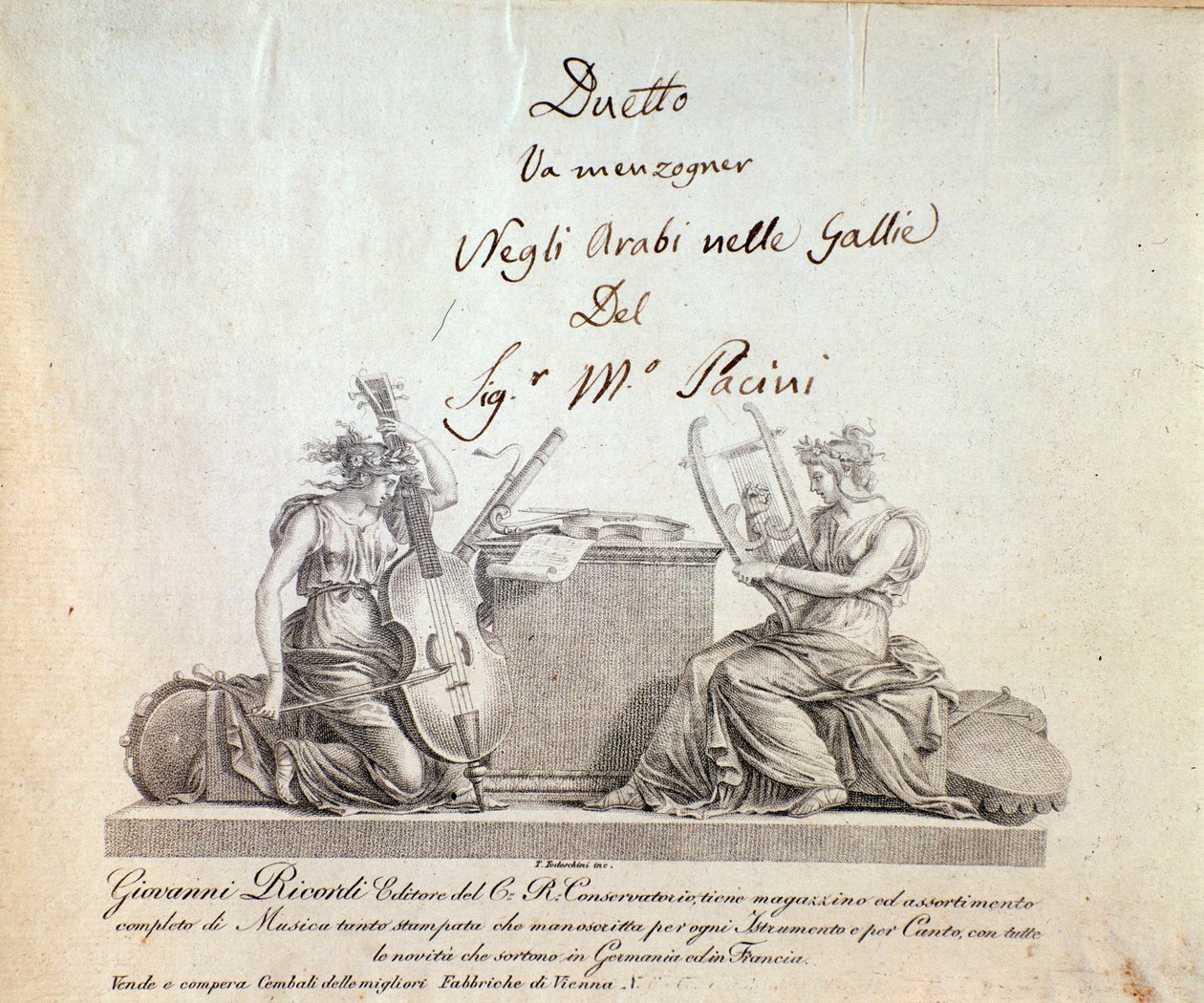 Seite aus der Oper seria Gli arabi delle gallie von G Pacini