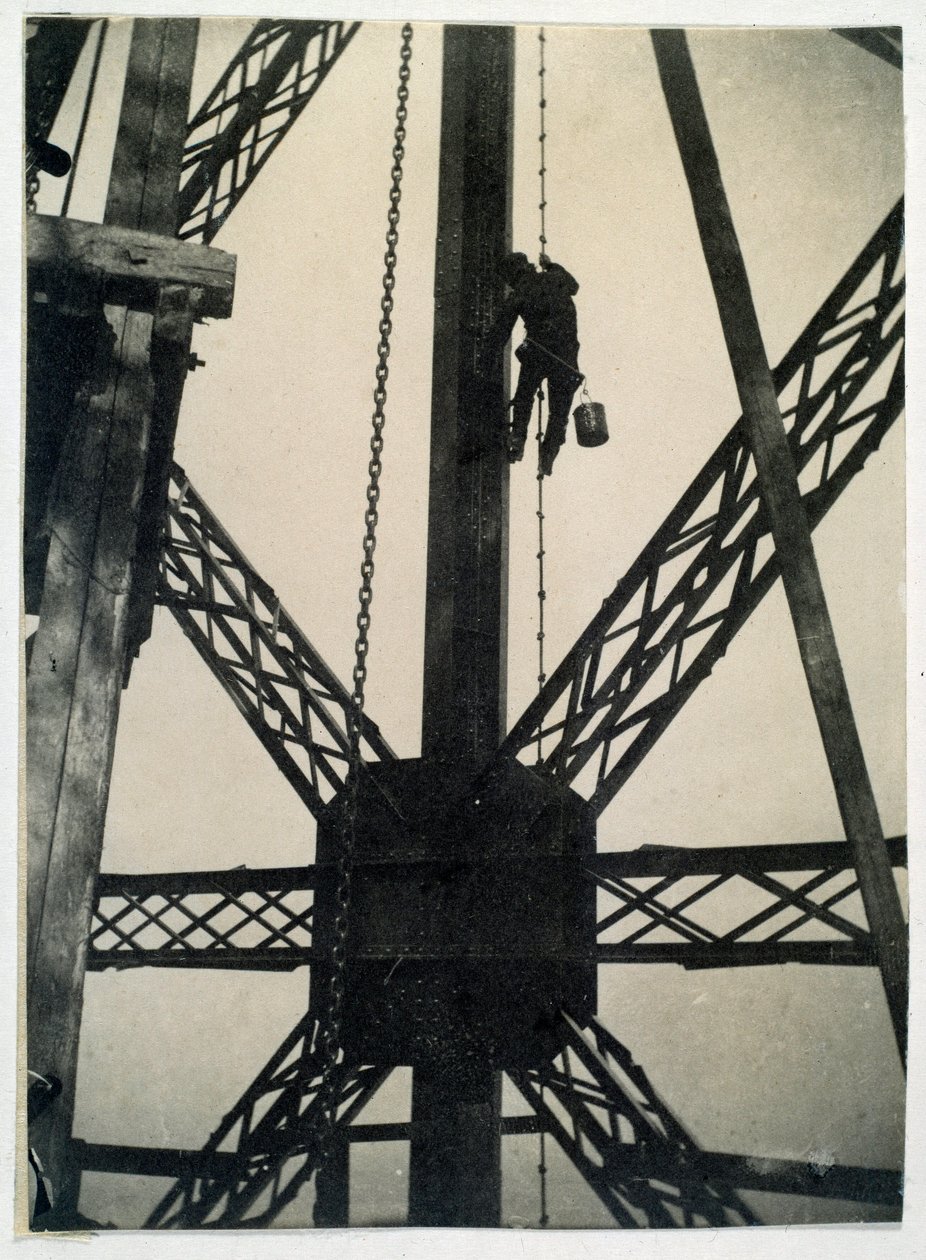 Maler auf dem Eiffelturm 1889, Paris von Anonymous Anonymous