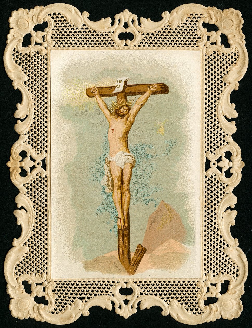 Andachtsbild: Kreuzigung (Chromolithographie) von Anonymous Anonymous