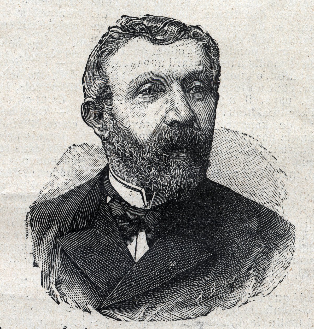 Porträt von Alfred Mezieres (1826-1915), französischer Literaturhistoriker, Journalist und Politiker. Gravur in "Le Petit Parisien" von Anonymous Anonymous