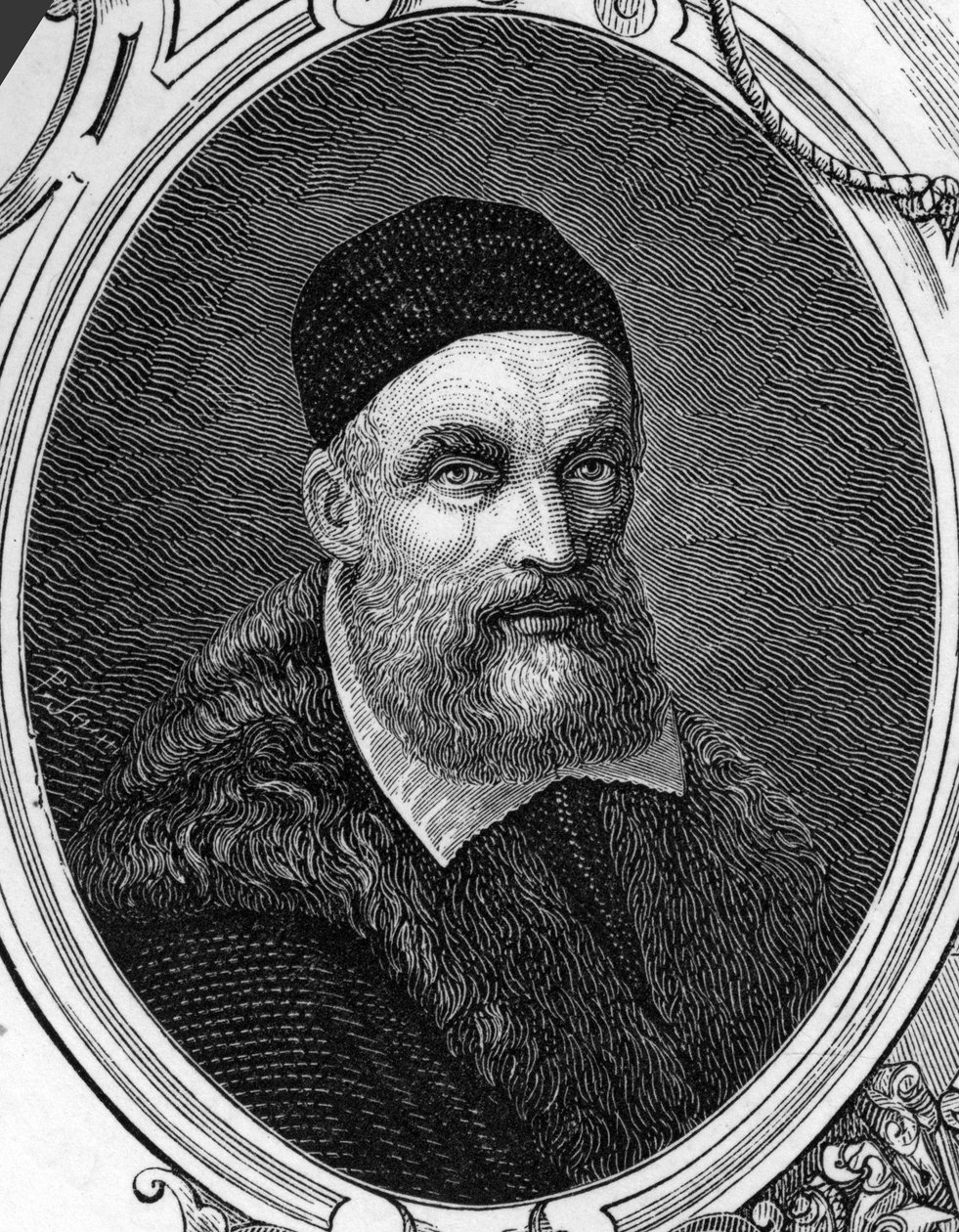 Porträt von Jacopo oder Giacomo Bassano (1518-1592), italienischer Maler. Gravur von 1859 in „Die Galerien Europas - Italien“ von Armengaud. von Anonymous Anonymous