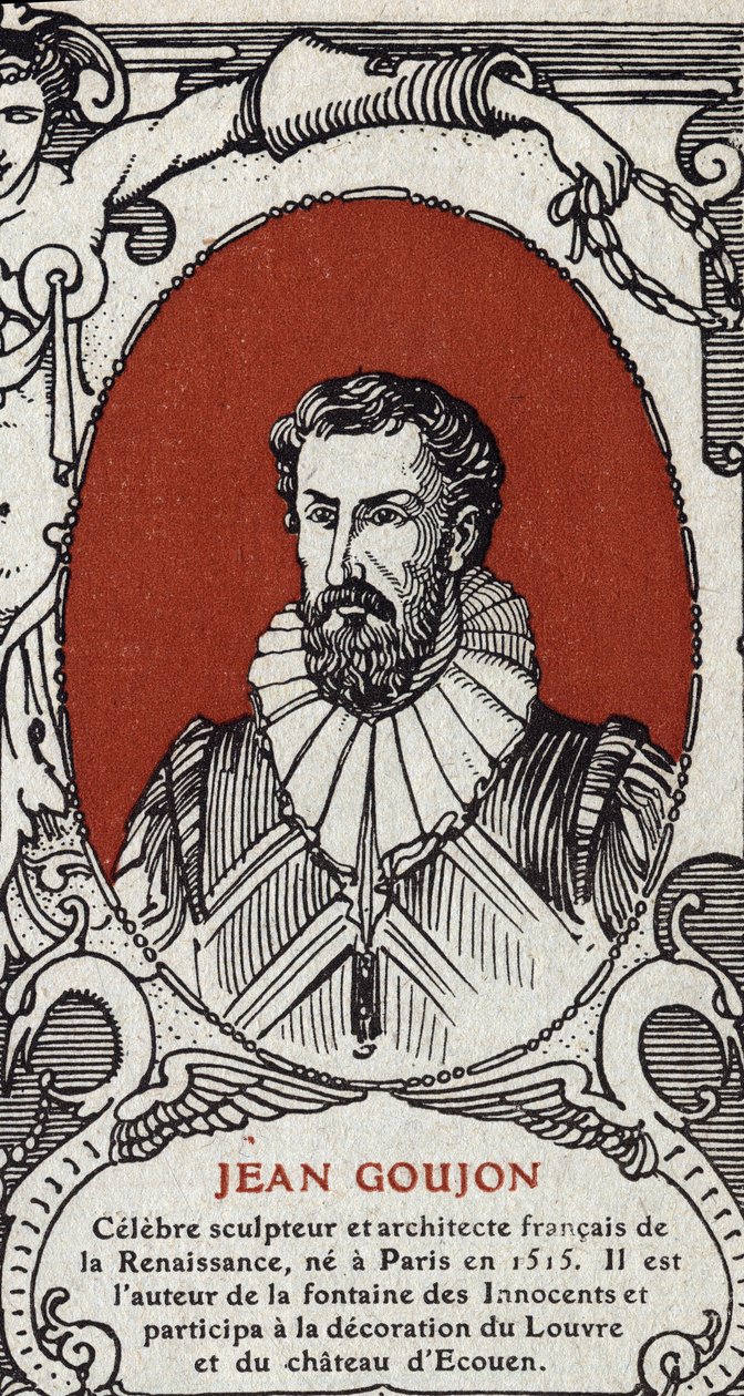 Porträt von Jean Goujon (1510-1567), französischer Bildhauer und Architekt. Gravur von 1914. Private Sammlung. von Anonymous Anonymous