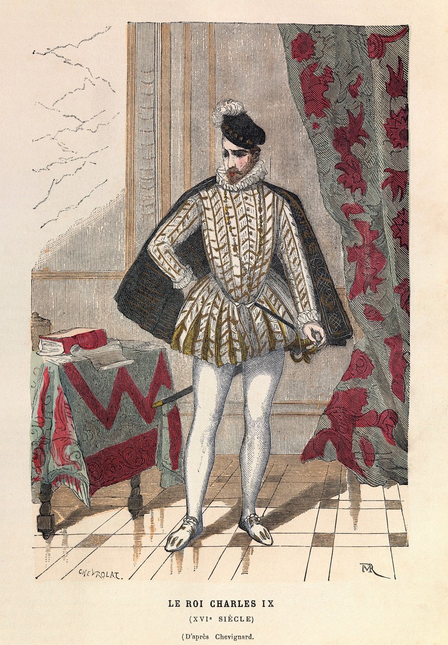 Porträt von König Karl IX. (1550 - 1574) - Private Sammlung von Anonymous Anonymous