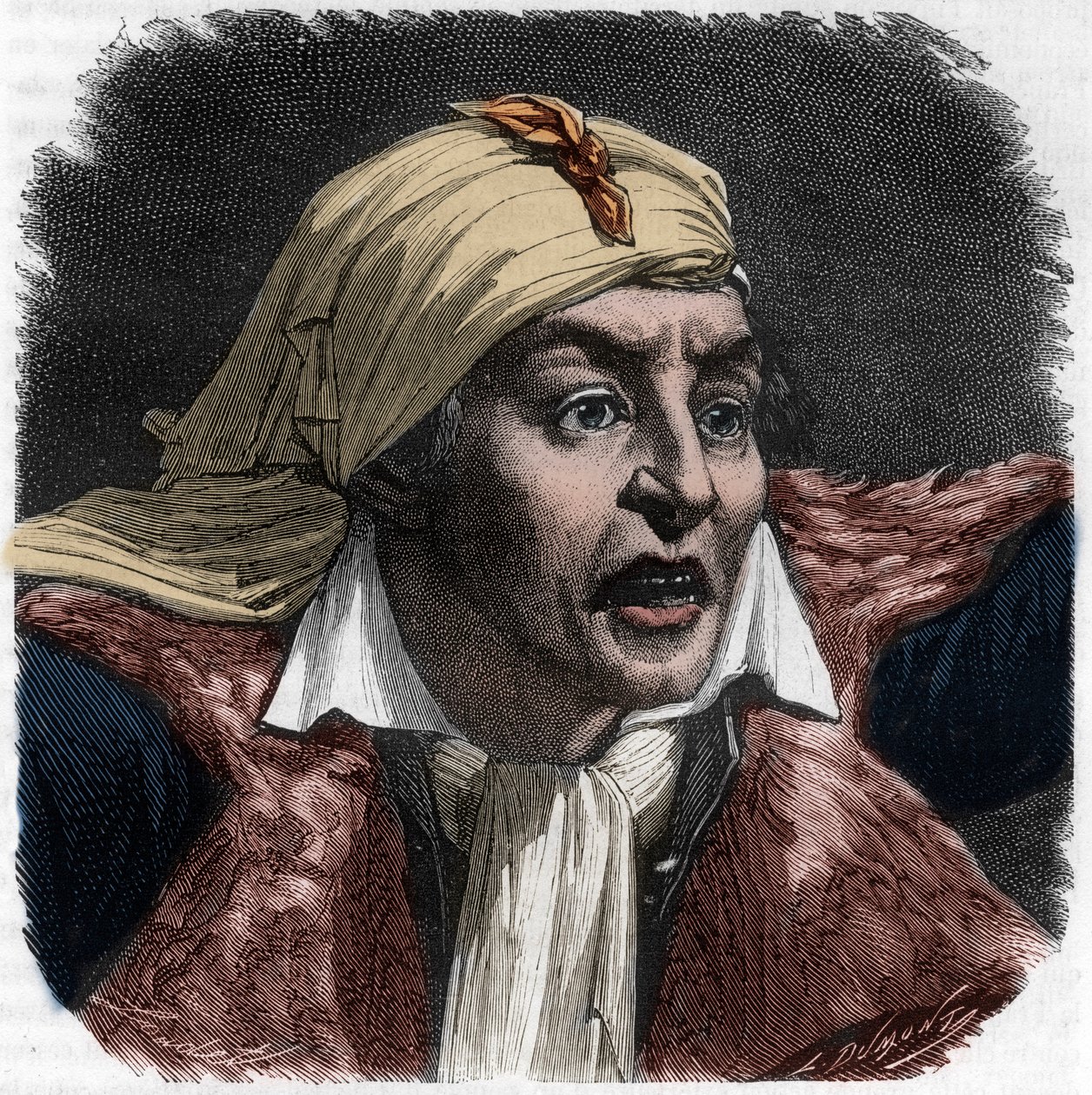 Porträt von Marat - Porträt von Jean-Paul Marat, Politiker, französischer Journalist - Gravur in 