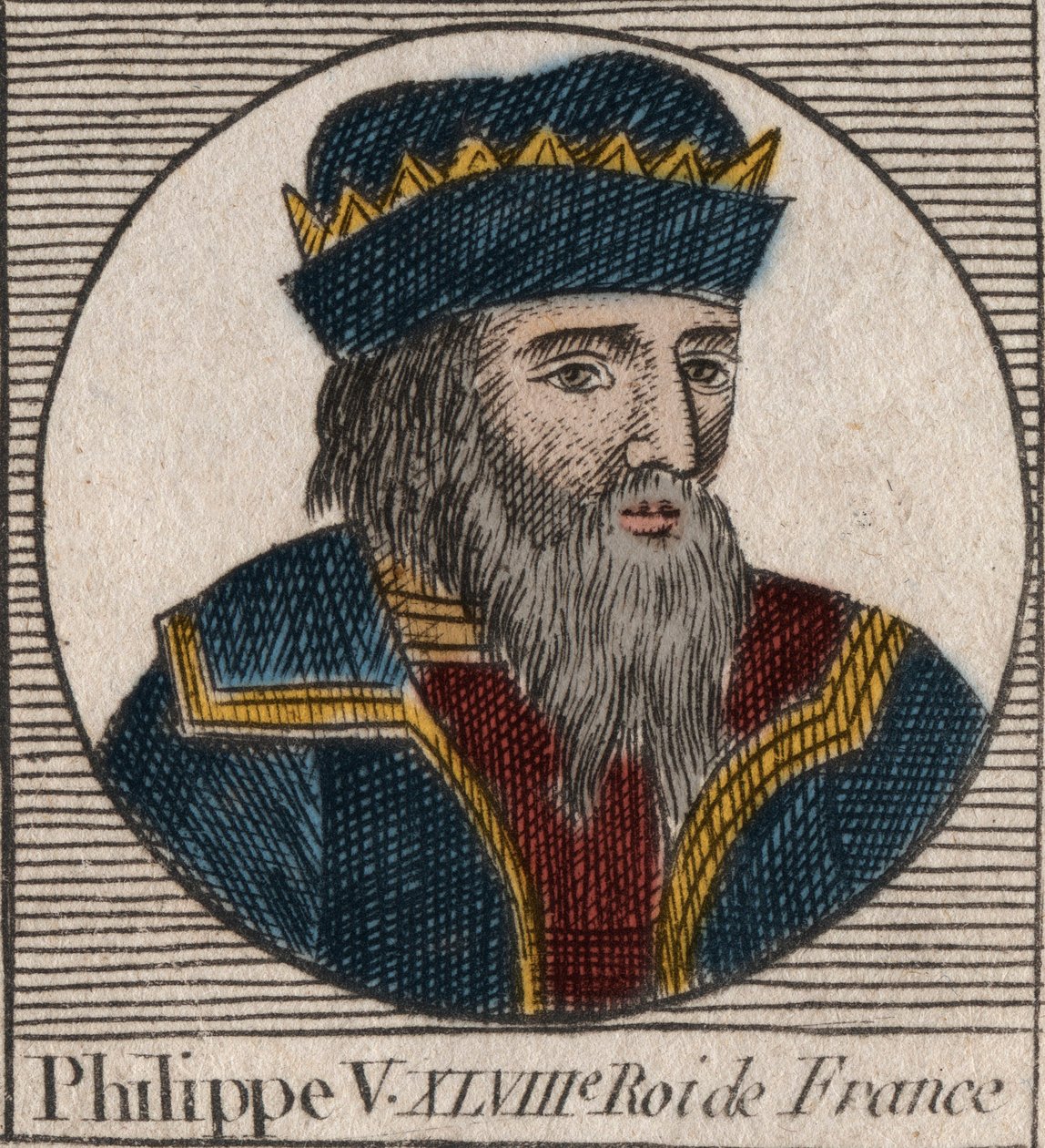 Porträt von Philipp V. der Lange (1294-1322), König von Frankreich - Gravur aus „Anleitung zur Geschichte Frankreichs“ von Charles Constant Le Tellier 1821 von Anonymous Anonymous