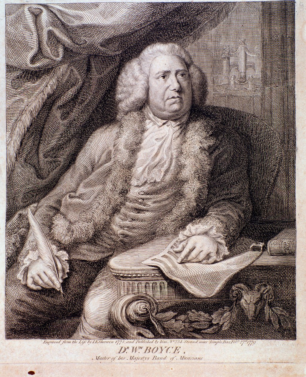 Porträt des englischen Komponisten William Boyce (Gravur, 18. Jahrhundert) von Anonymous Anonymous