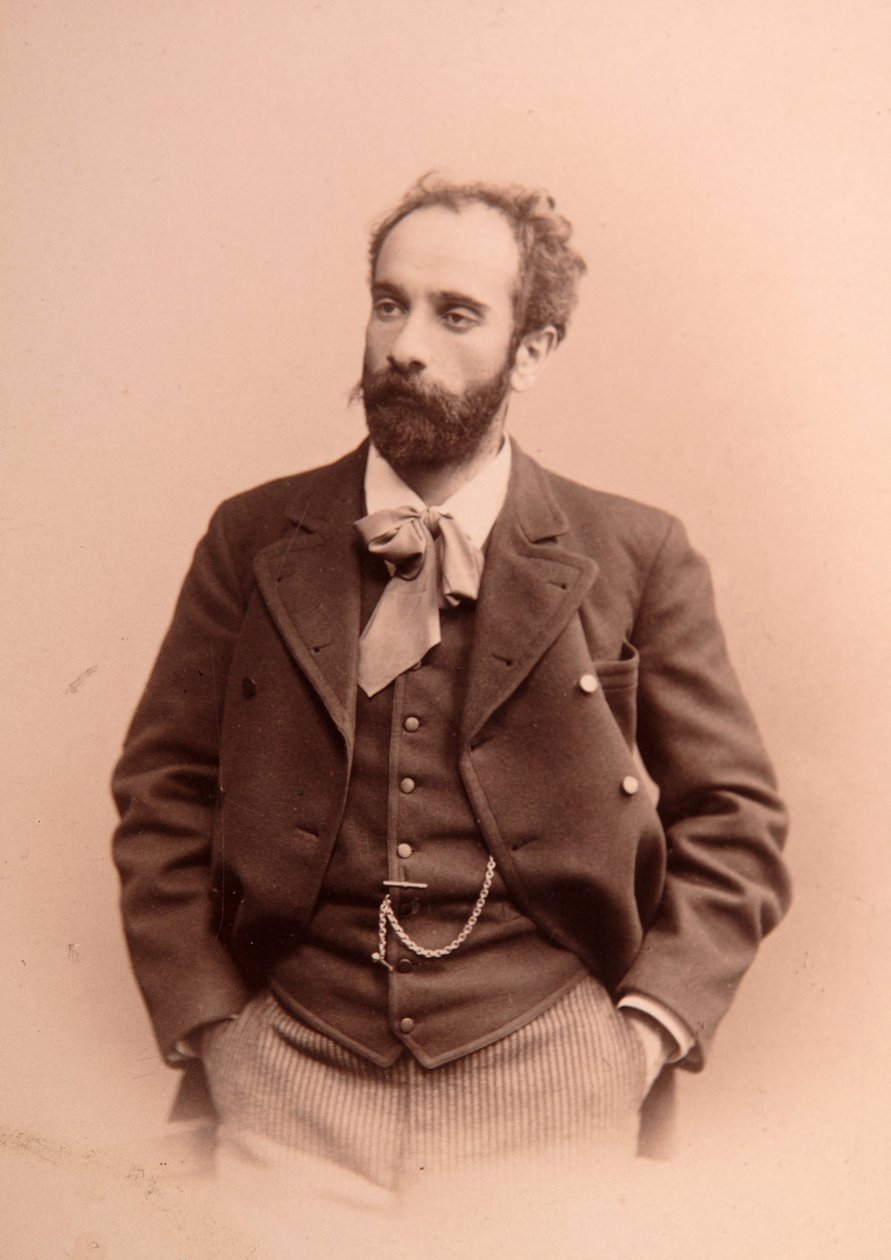 Porträt des Künstlers Isaac Ilitch Levitan (1861-1900). Albumin Foto von Anonymous Anonymous