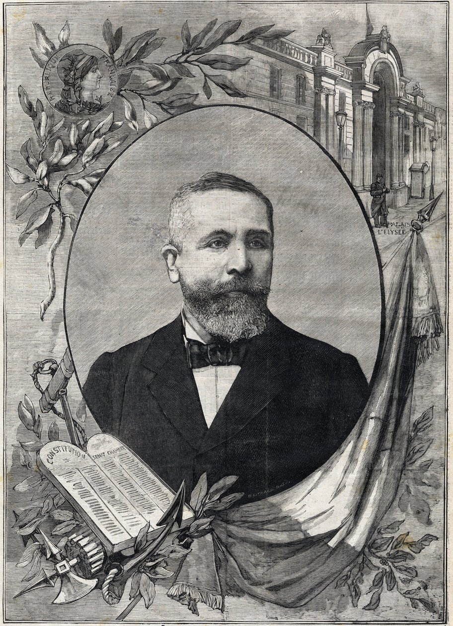 Porträt des neuen französischen Präsidenten Émile Loubet (1838-1929), gewählt am 18. Februar 1899. Stich. In „Le petit parisien“ von Anonymous Anonymous