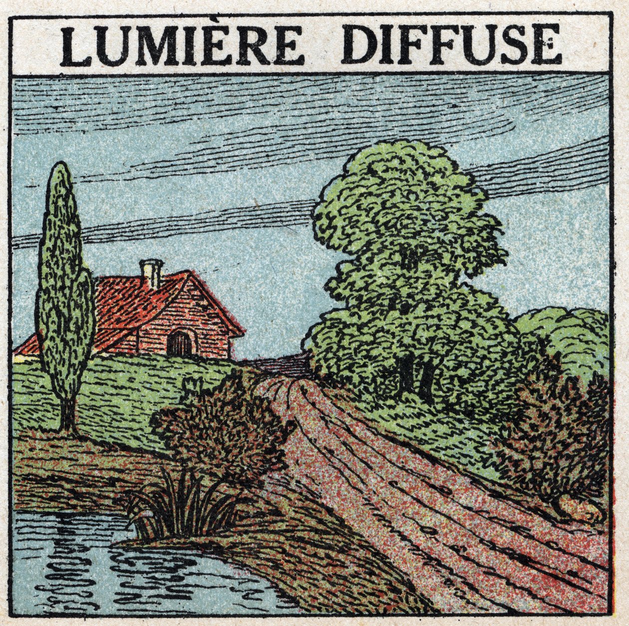 Lichtreflexion: diffuses Licht ist das Licht, das Körper beleuchtet. Anonyme Illustration von 1925. Private Sammlung. von Anonymous Anonymous