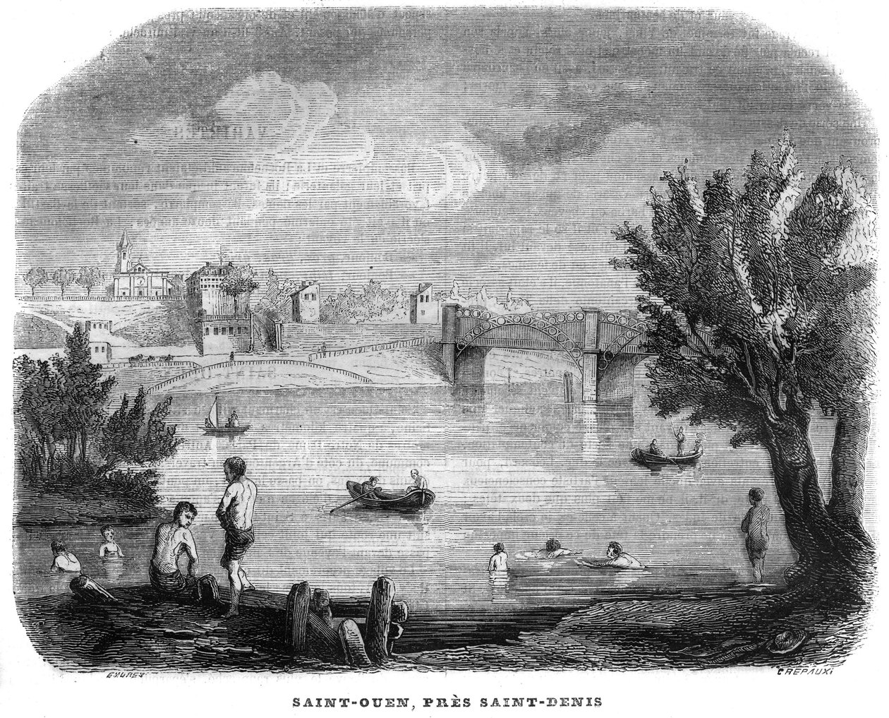Saint Ouen (Saint-Ouen) bei Saint-Denis (Saint-Denis) im Jahr 1858. von Anonymous Anonymous