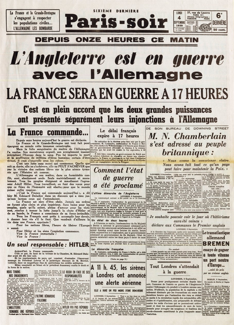 Zweiter Weltkrieg (1939-1945) - Zweiter Weltkrieg (WWII oder WW2): Pariser Abend des 4. September von Anonymous Anonymous
