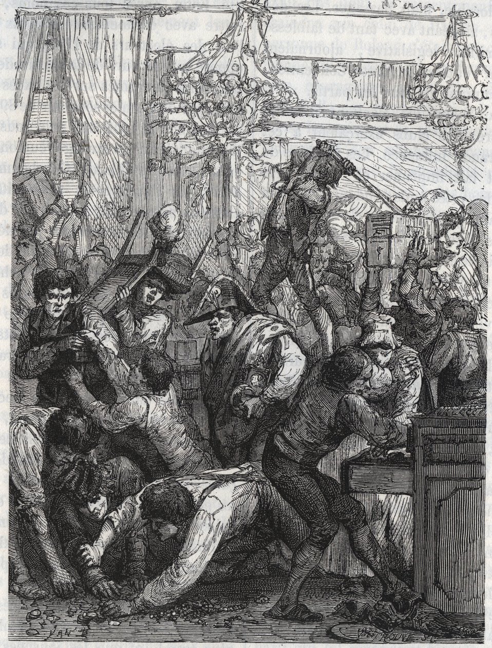 Diebstahl der Möbelwache (heutiges Hotel de la Marine, Place de la Concorde) - Diebstahl in der Woche vom 11. bis 17. September 1792 durch eine Bande, die von Paul Miette beauftragt wurde, einen Teil der Diamanten im Hotel du Garde-Meuble de la Couronne, P von Anonymous Anonymous