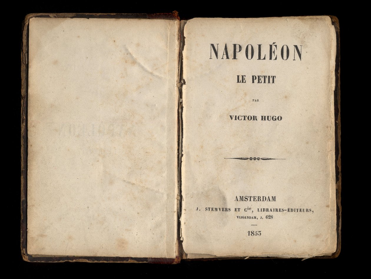Titelseite von „Napoleon der Kleine“, politisches Pamphlet von Victor Hugo über Louis-Napoleon Bonaparte (Napoleon III). 1855. von Anonymous Anonymous