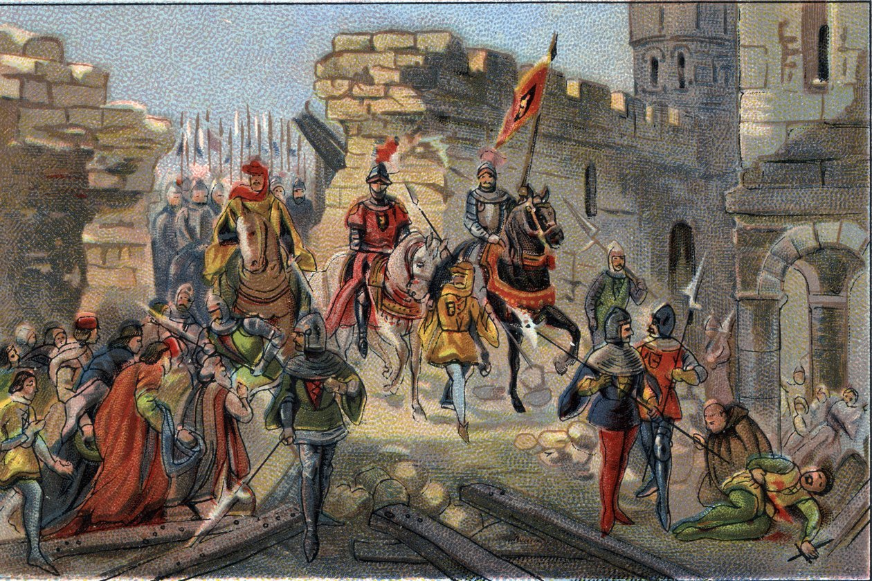 Triumphaler Einzug von Ludwig II. von Flandern (Louis de Dampierre, bekannt als Louis de Male oder Maele). von Anonymous Anonymous