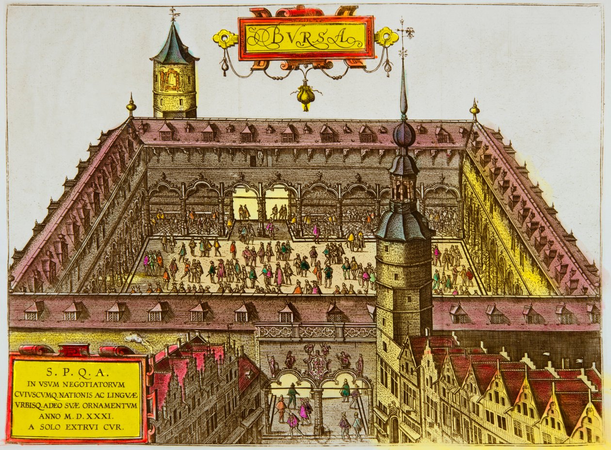 Ansicht der Antwerpener Börse, gegründet 1531, Privatsammlung von Anonymous Anonymous