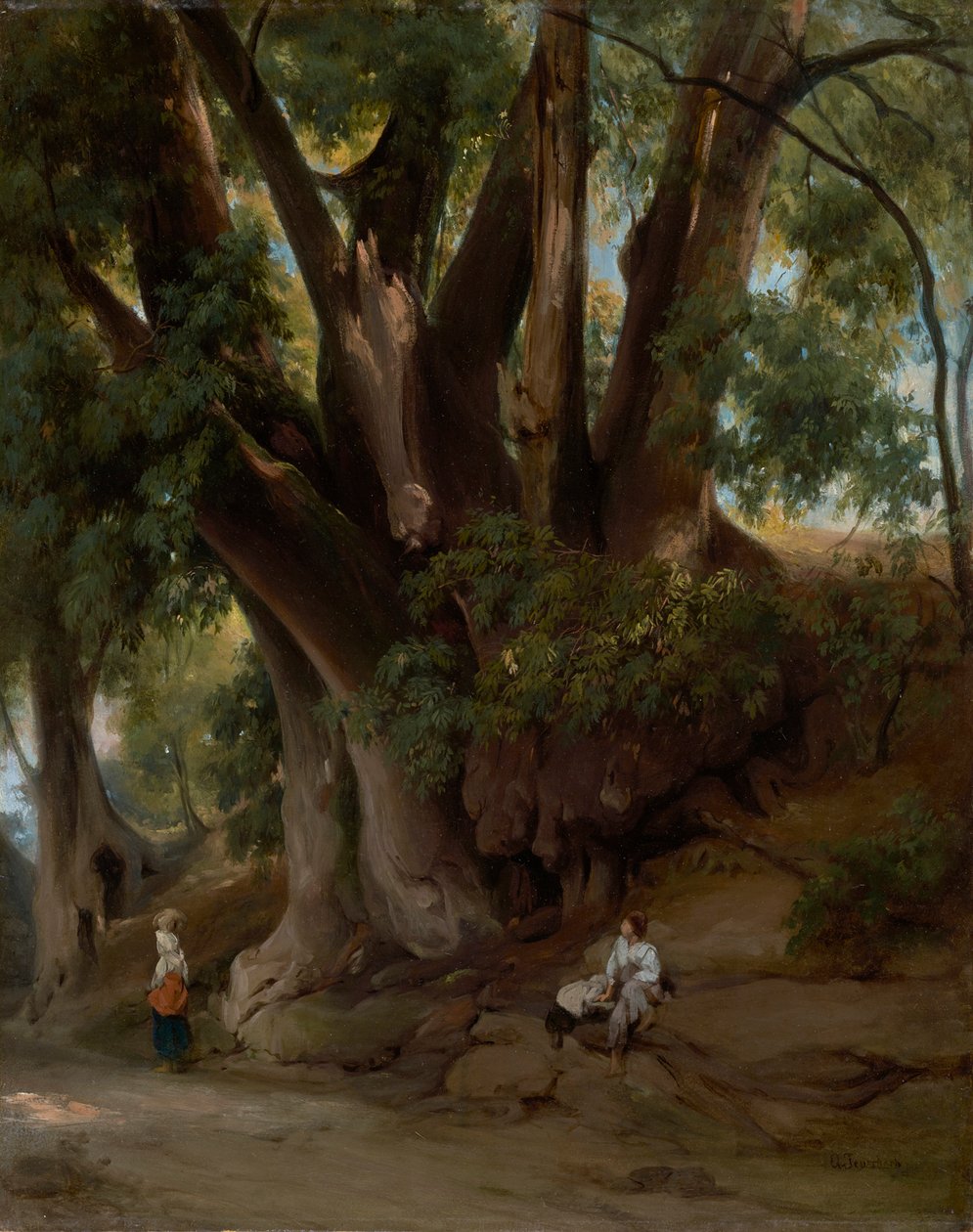 Italienische Baumlandschaft (Straße bei Albano) von Anselm Feuerbach