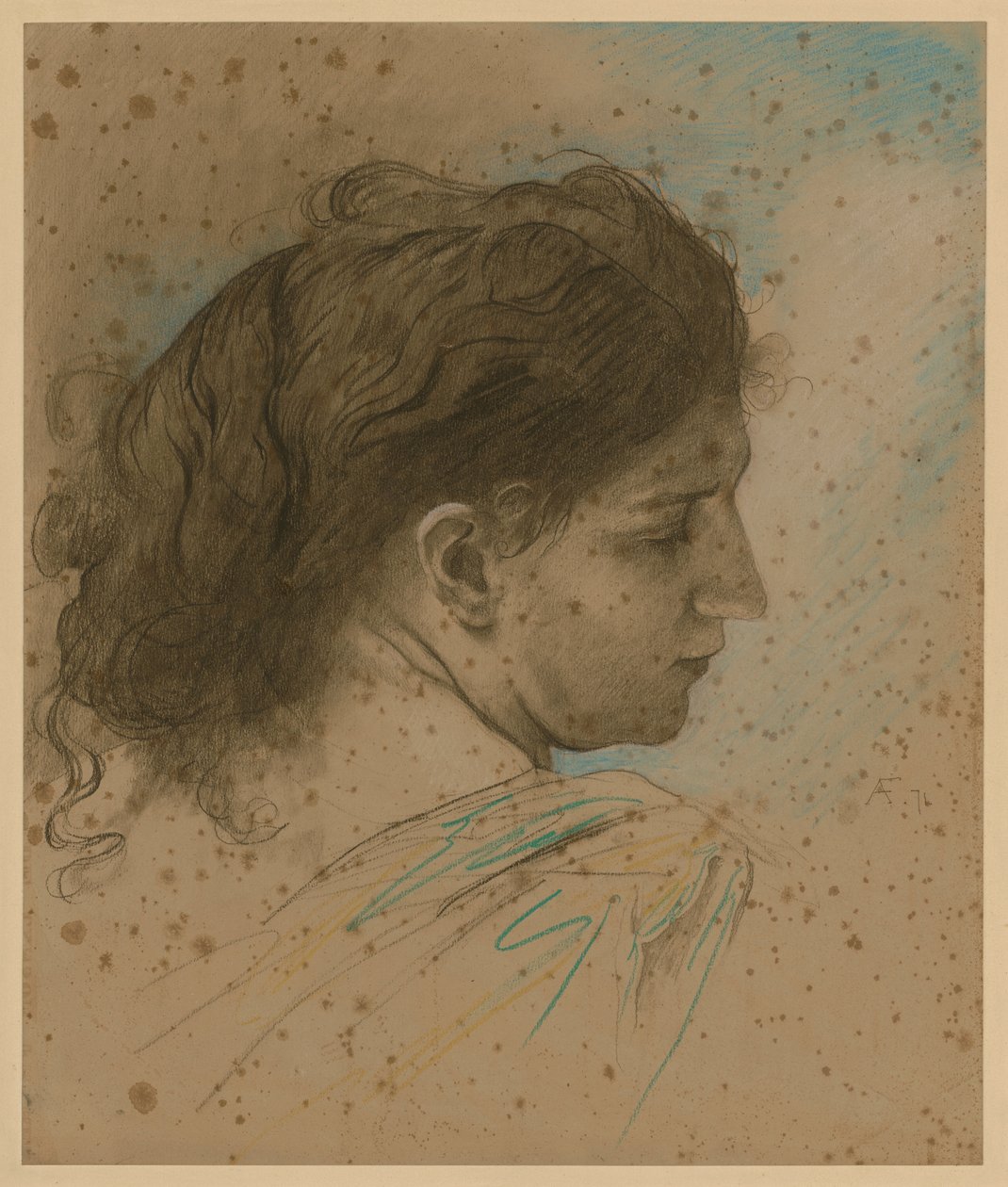 Weiblicher Studienkopf von Anselm Feuerbach