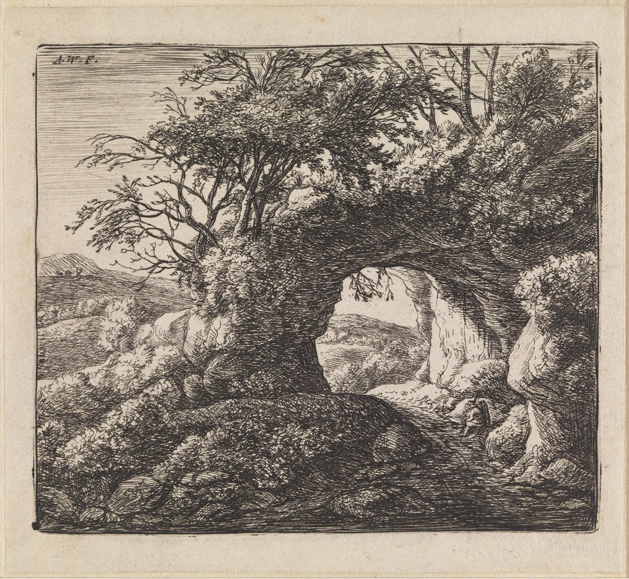 Landschaft mit Pfad von Anthonie Waterloo