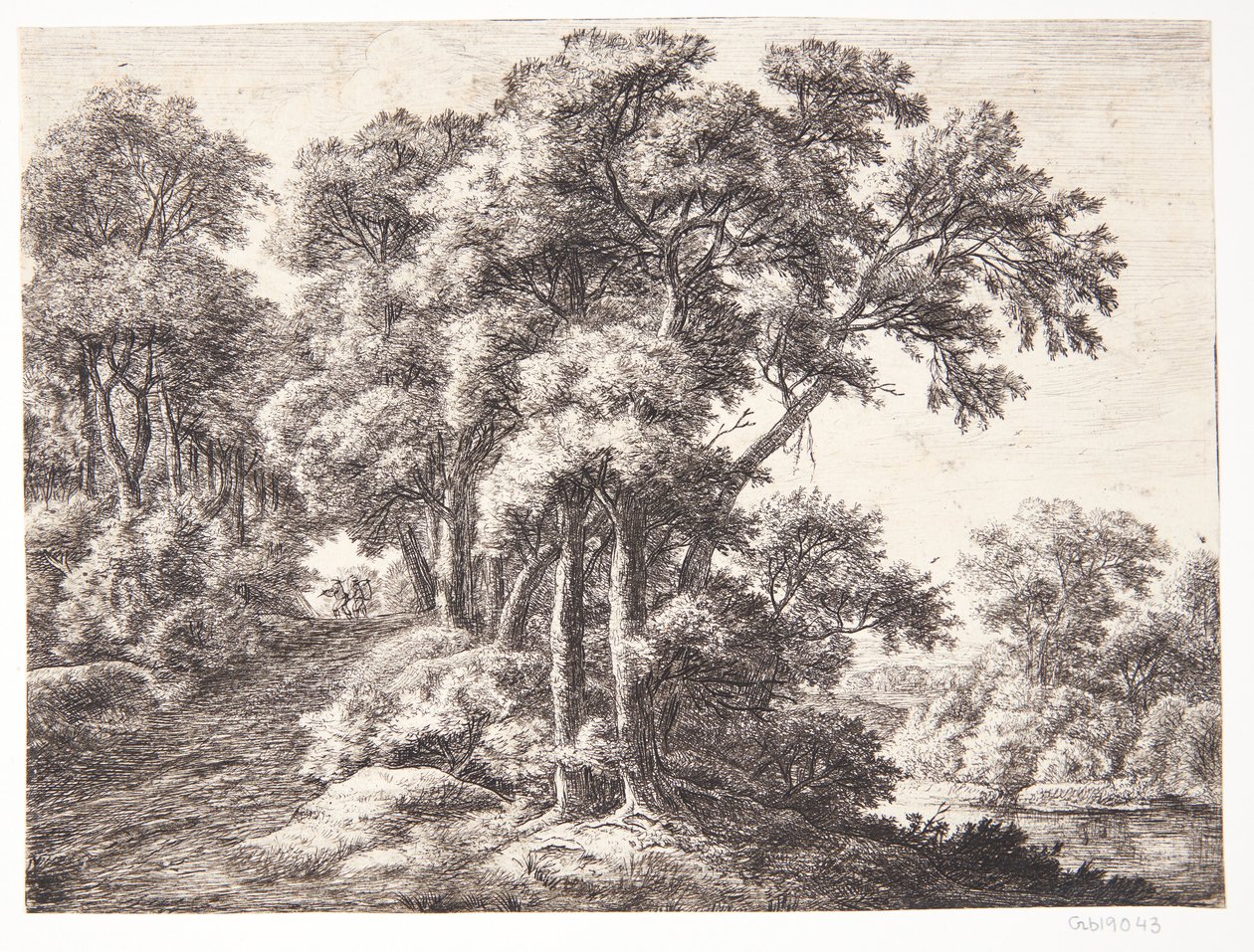 Waldweg an einem Fluss von Anthonie Waterloo