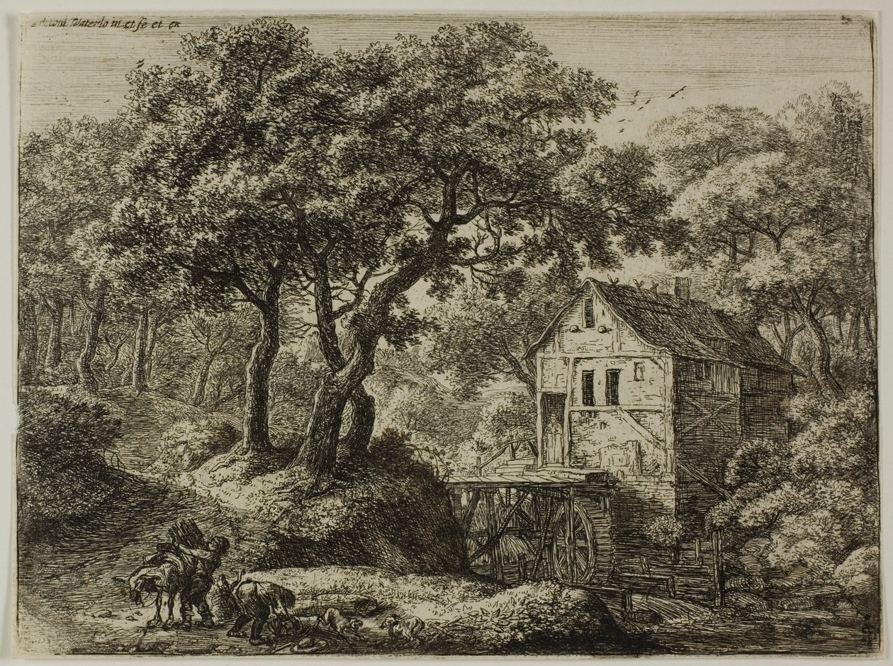 Die Mühle im Wald von Anthonie Waterloo