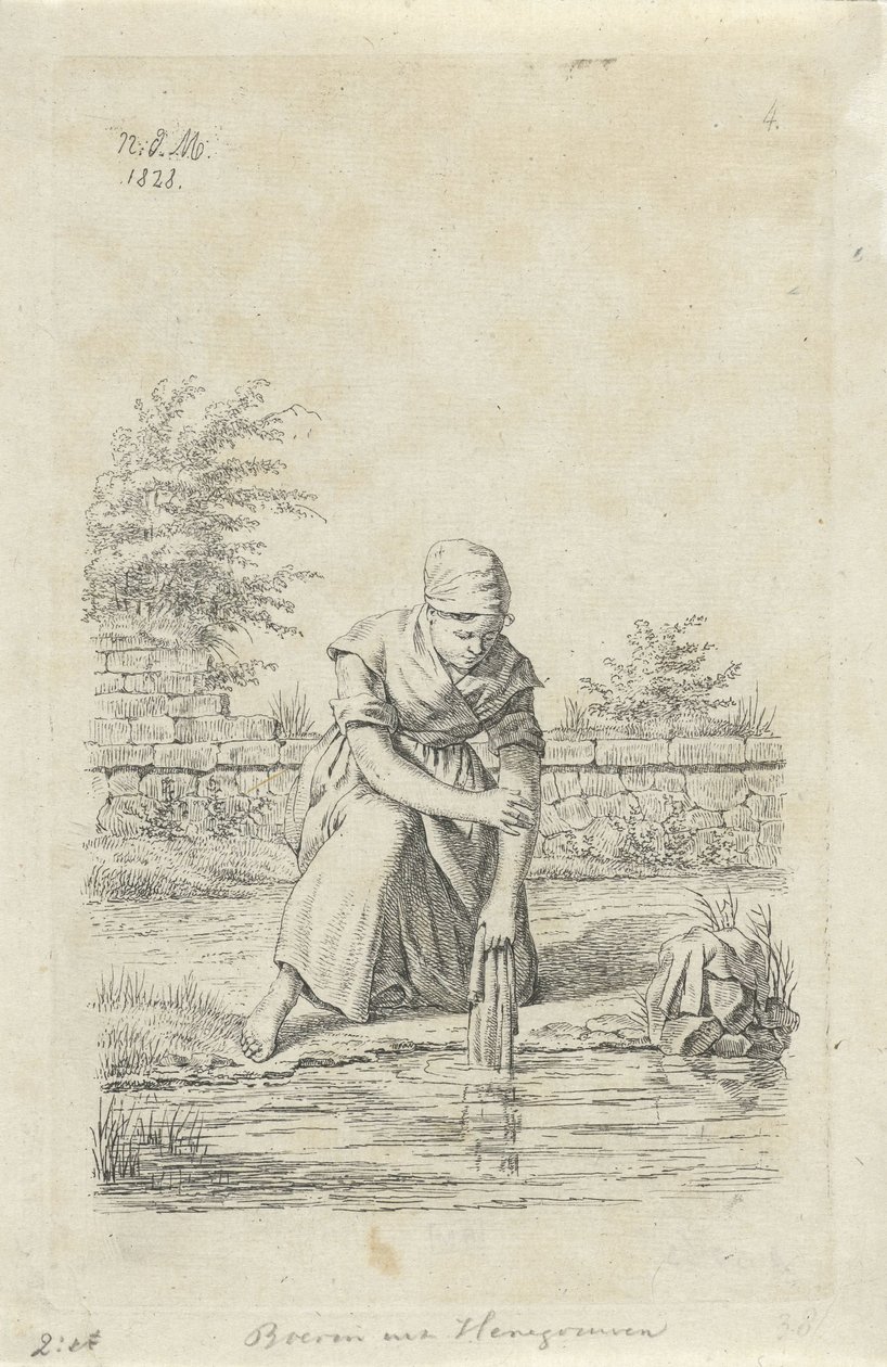 Waschende Frau aus Hennegau von Anthonie Willem Hendrik Nolthenius de Man