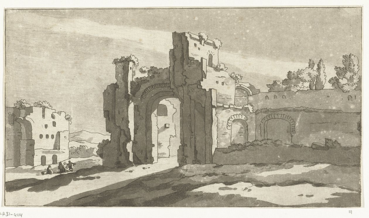 Ruinen des großen Saals der Caracalla-Thermen, Rom von Anthonie van den Bos