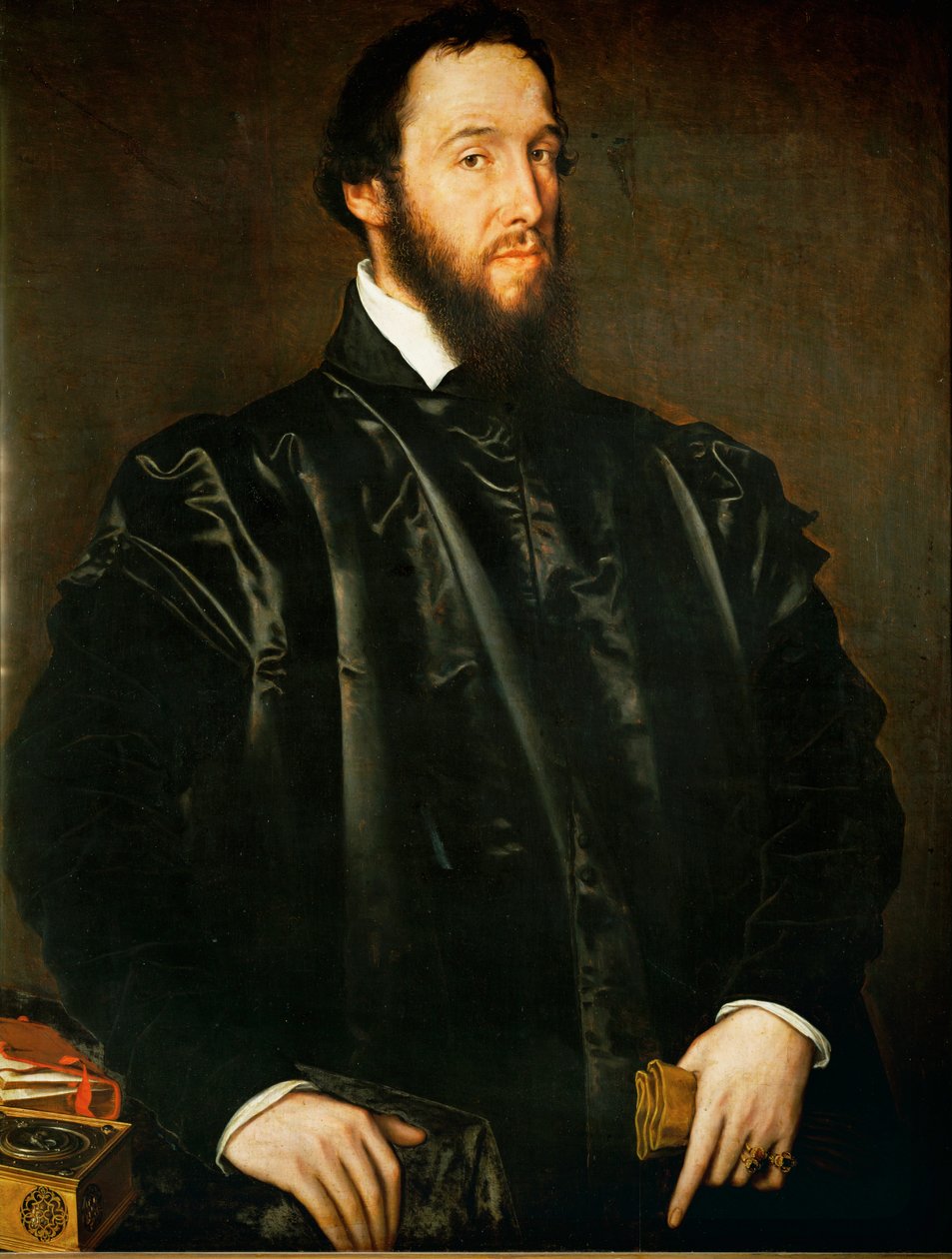 Antoine Perrenot de Granvella, Kardinal, Chefminister von Margarete von Parma, Statthalterin der Niederlande (Öl auf Eichenholz) von Anthonis van Dashorst (c.1519-1576/77) Mor