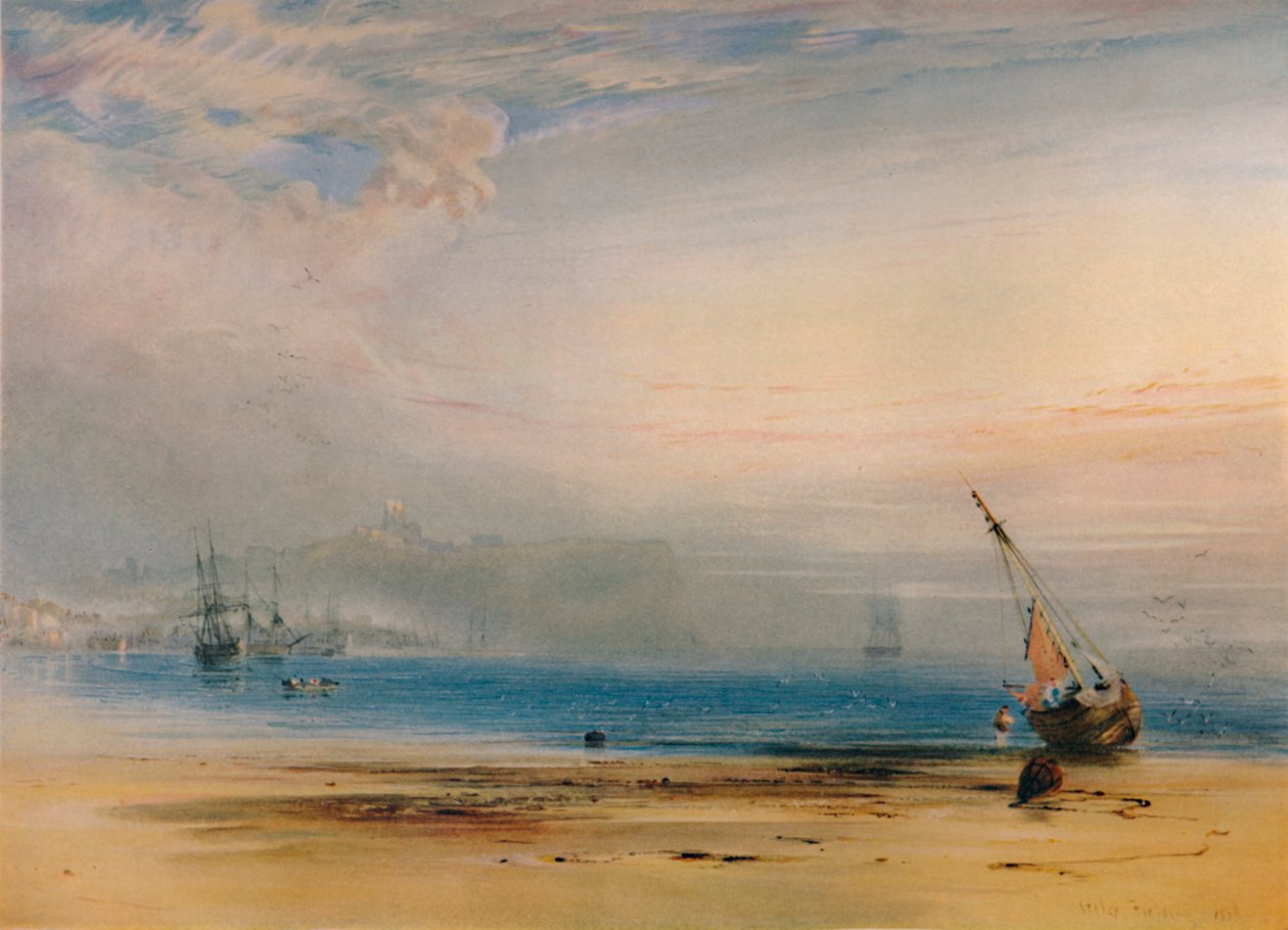 Scarborough von der Bucht aus gesehen von Anthony Vandyke Copley Fielding