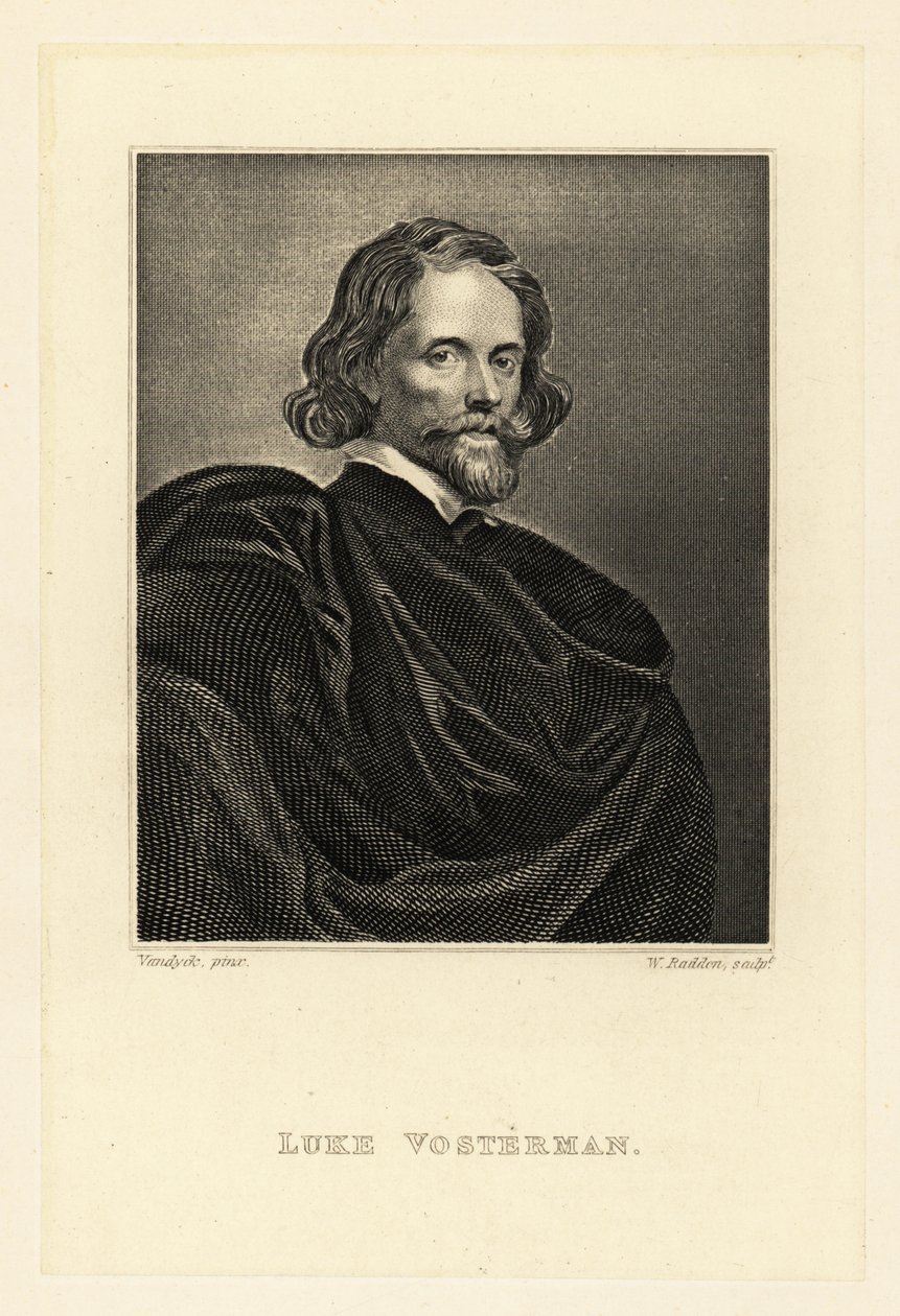 Porträt von Lucas Vorsterman dem Älteren, Barockstecher von Anthony van (after) Dyck