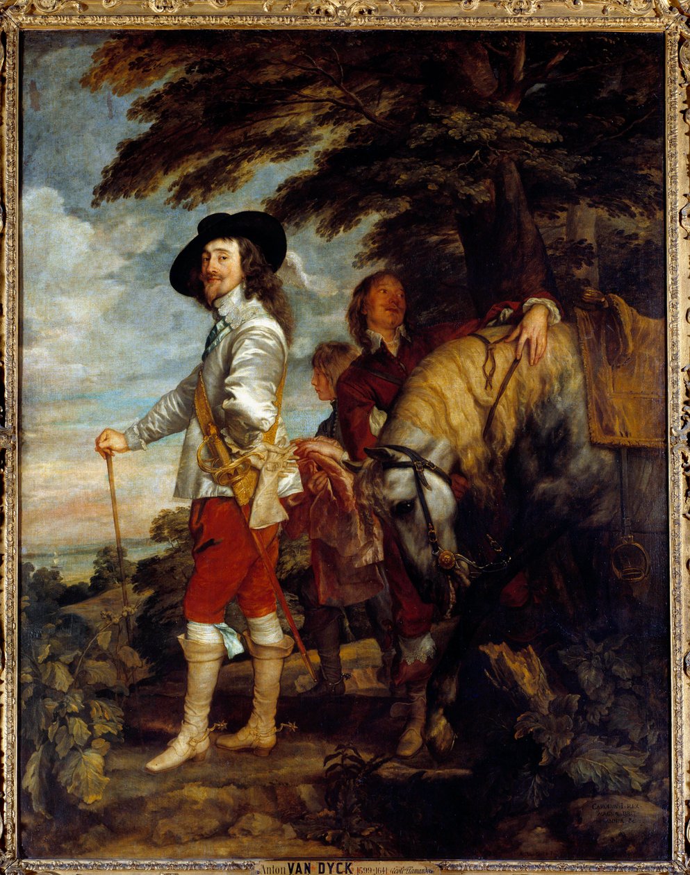Porträt von Charles I Stuart, König von England, auf der Jagd. Gemälde von Anton Van Dyck von Anthony van Dyck