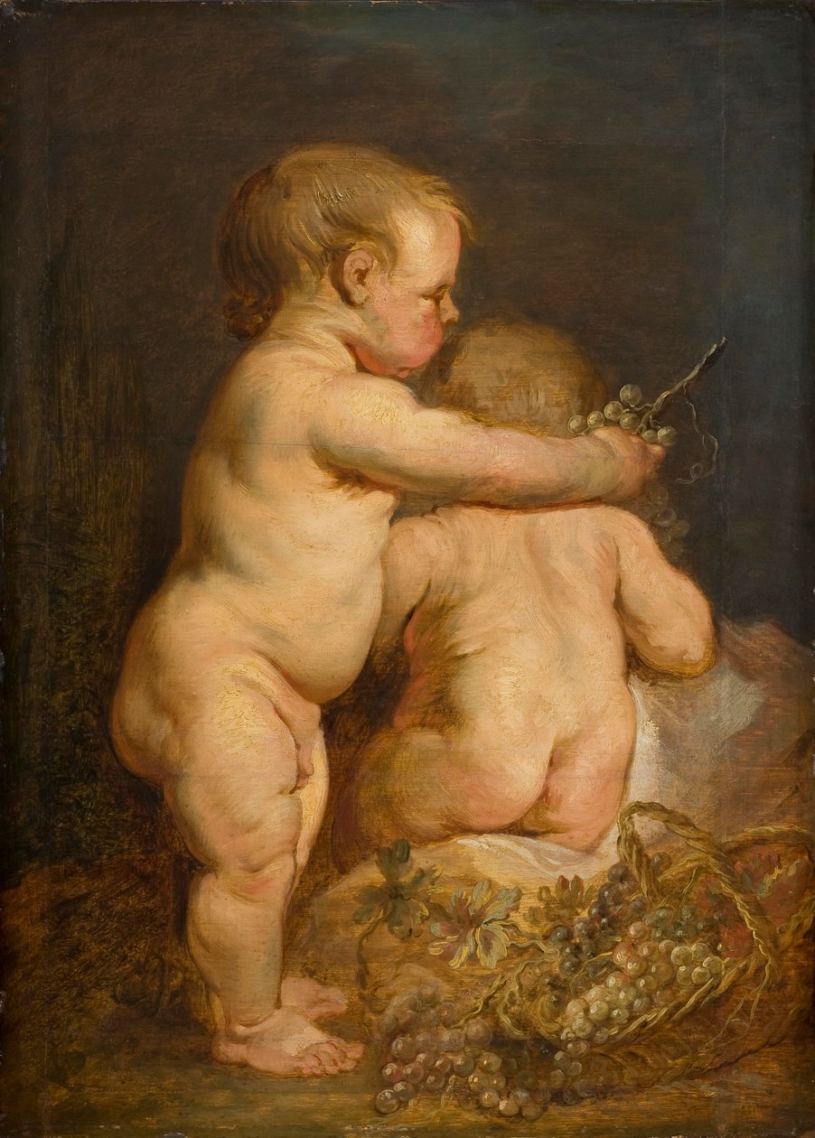 Zwei nackte Kinder mit Trauben, ca. 1630-40 von Anthony van Dyck