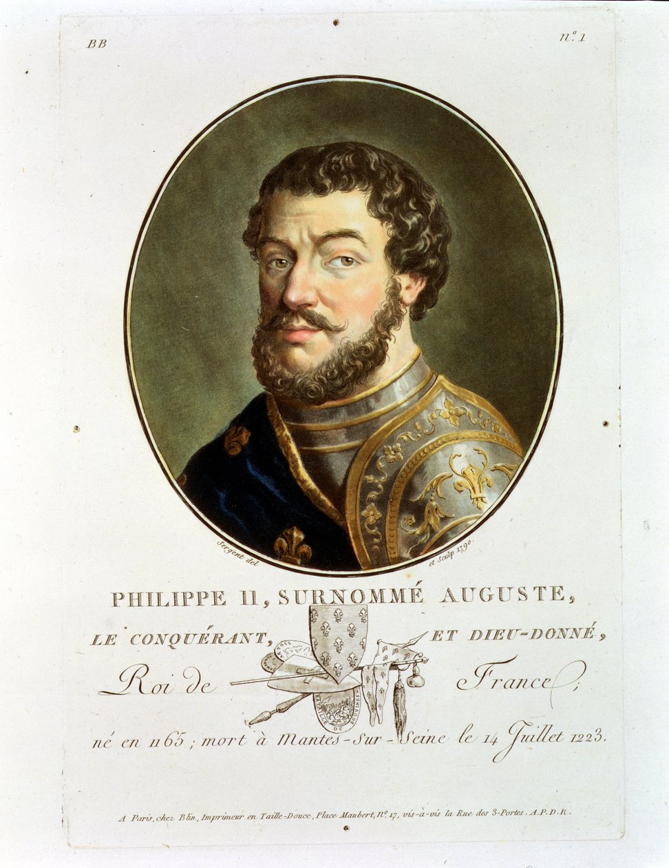 Porträt von Philipp II., genannt Augustus, König von Frankreich (1165-1223) von Antoine Louis Francois Sergent Marceau
