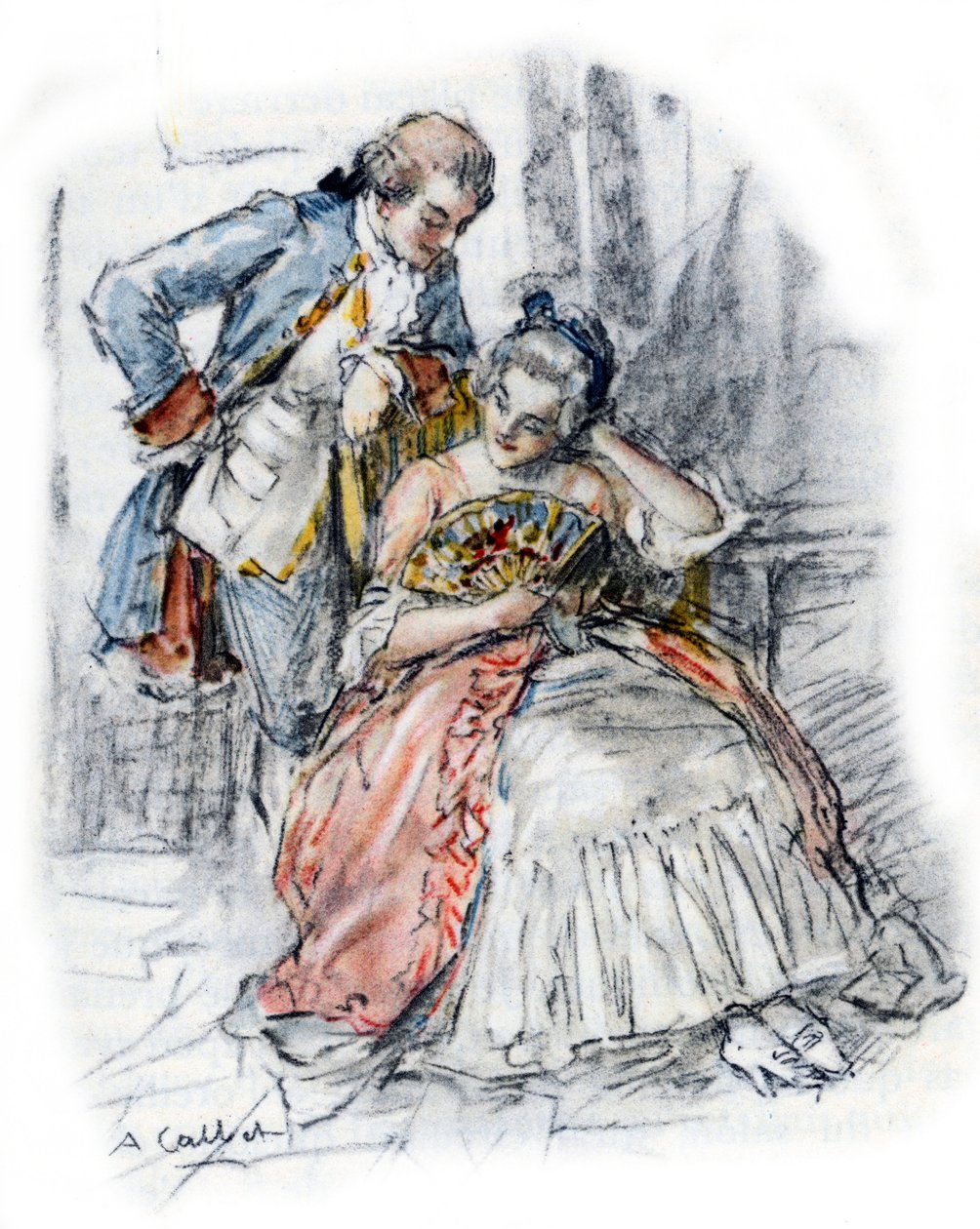 Werther hofiert Mademoiselle de B, um Charlotte zu vergessen von Antoine Calbet