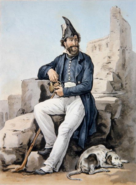 Ein bärtiger Soldat von Antoine Charles Horace Vernet