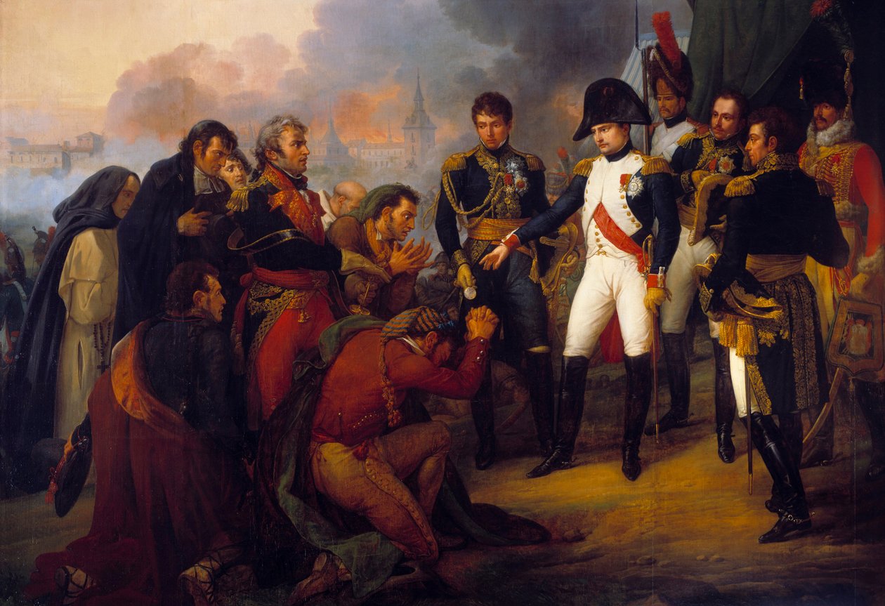 Kaiser Napoleon I. vor Madrid: der Kaiser empfängt eine Abordnung der Stadt, 3.12.1808. Gemälde von Antoine Charles Horace Vernet von Antoine Charles Horace Vernet