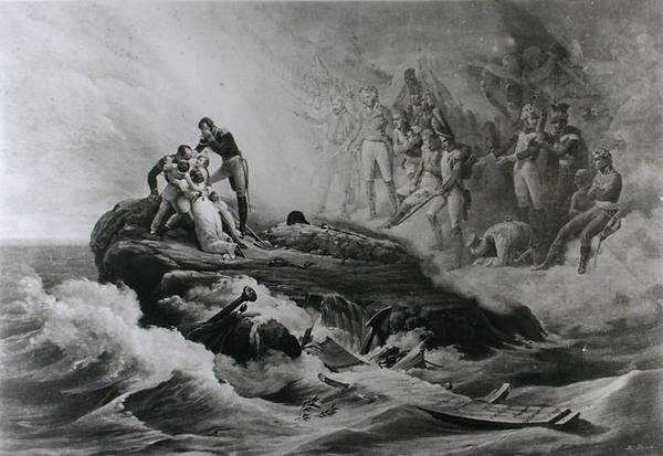 Der Abschied der Familie Bertrand, St. Helena, ca. 1821-36 von Antoine Charles Horace Vernet