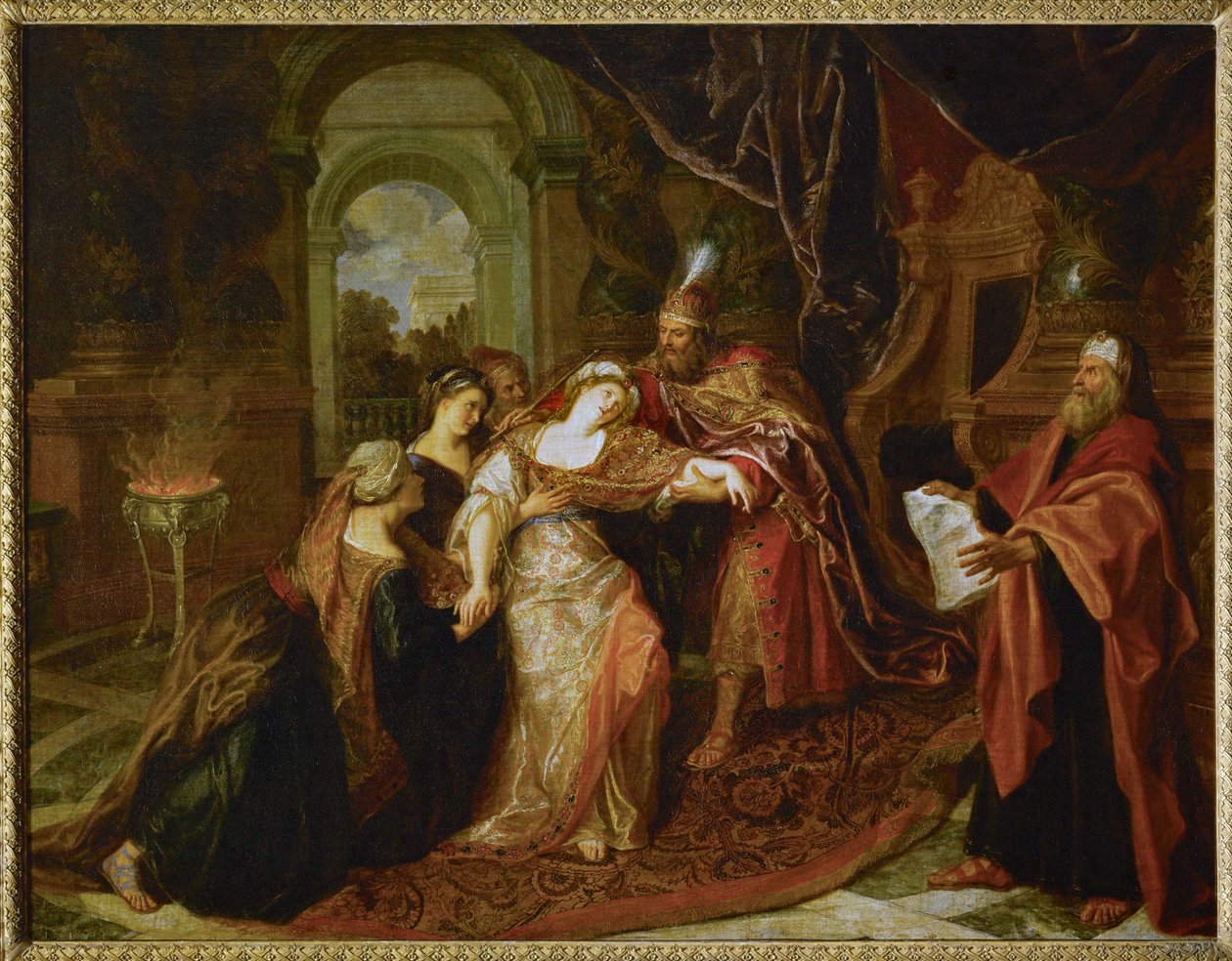 Das Ohnmachtsanfall von Esther von Antoine Coypel