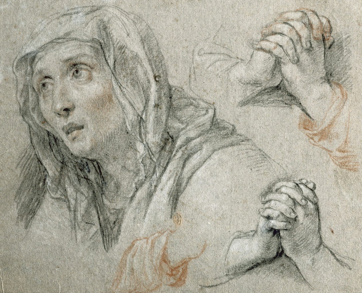 Studien für die Figur der Jungfrau Maria von Antoine Coypel